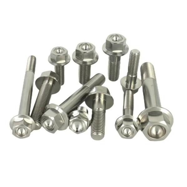 High strength custom hex flange GR5 Ti-6al-4v titanium fasteners titanium bolts