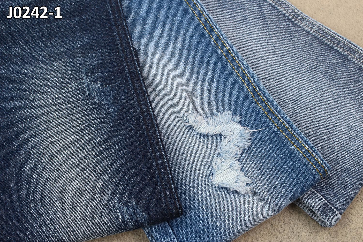 11.7 OZ Cotton Spandex Little Stretch Denim Fabrics White Backside
