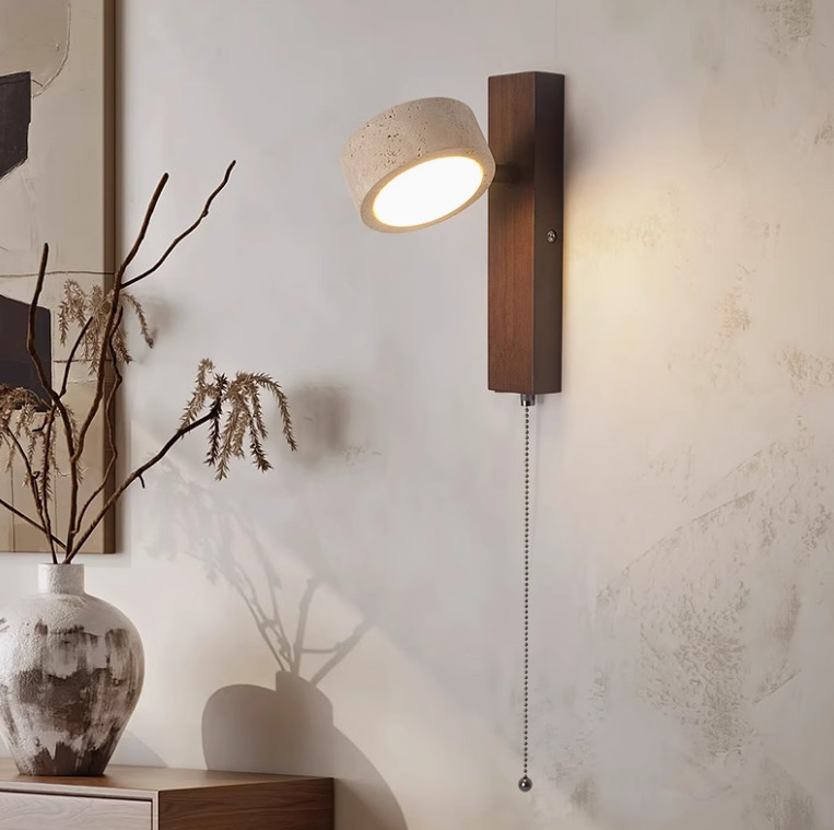 Yellow travertine wall lamp bedroom for home decorator interior stone wall lamp