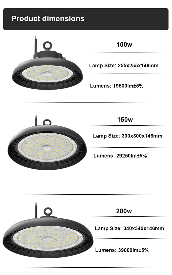 Workshop Led UFO High Bay Light Led High Bay Garage Lights 200w 150w 100w