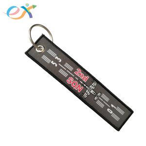  Advertising Gifts Custom Embroidered Keychain Polyester Material Rectangle Shape Manufactures