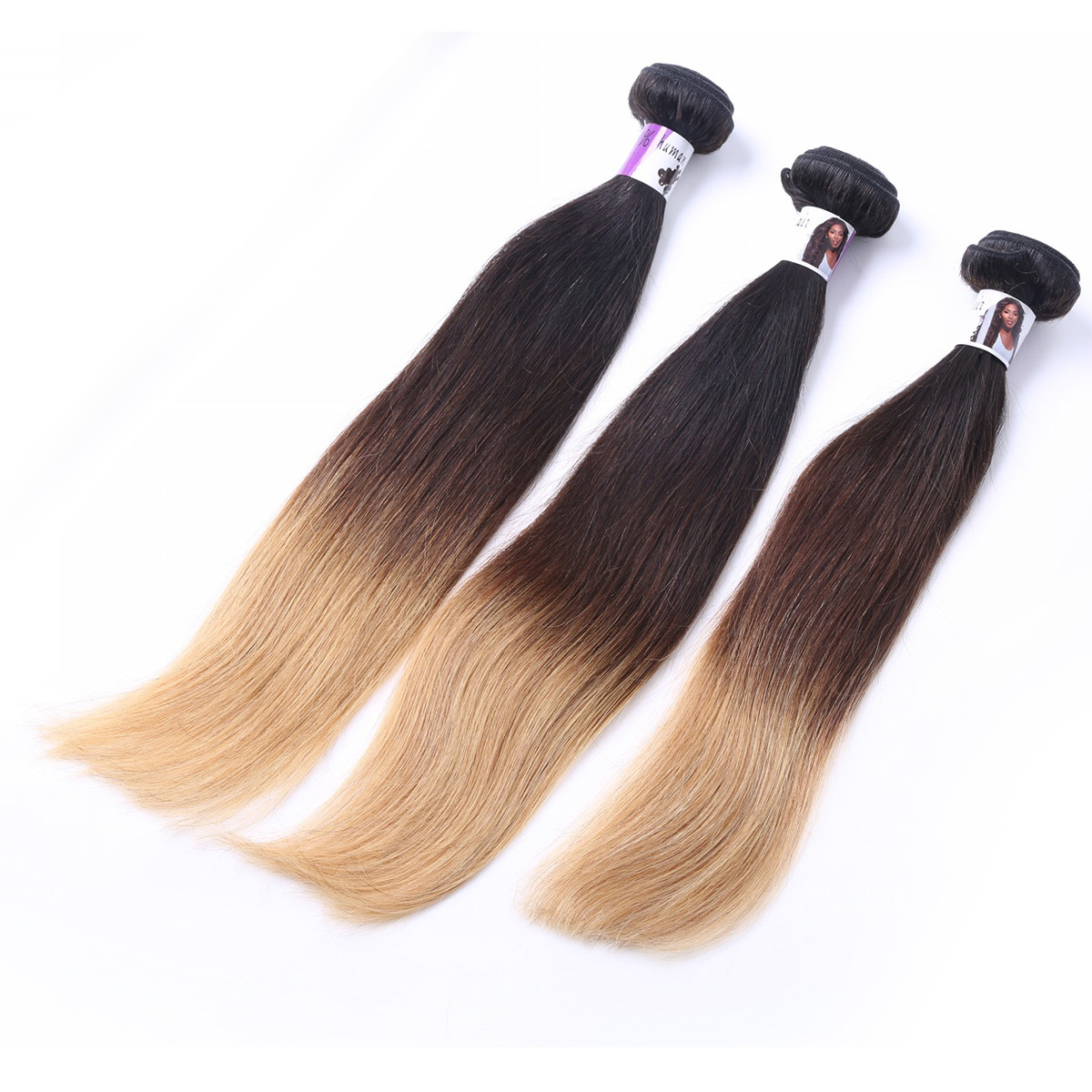 Wholesle Human Hair Extension Ombre 3 Color Thick Hair Unproduced Peruvian Hair Weft
