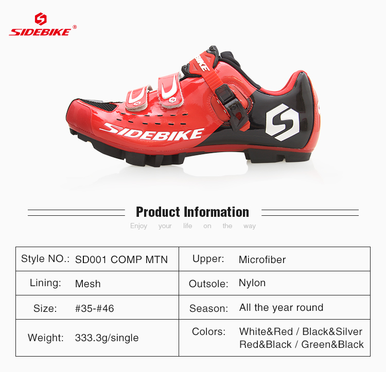 Self - Locking Red Mountain Bike Shoes Light Weight Fit Wide Range Of Foot Shapes