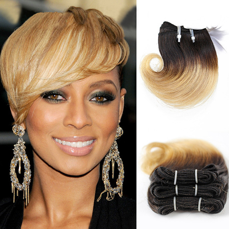 8A Grade 8 Inches Ombre Color Snail Curl Brazilian Human Hair Sew In Weave