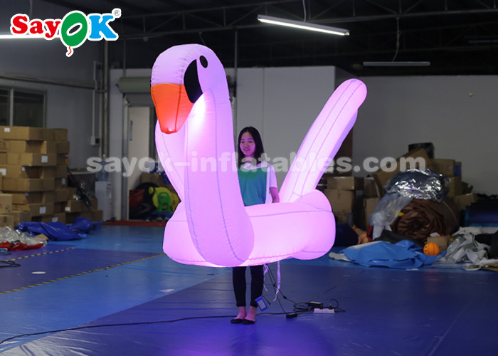 Blue Inflatable Swan Model With Shoulder Strap To Carry For Stage Procession