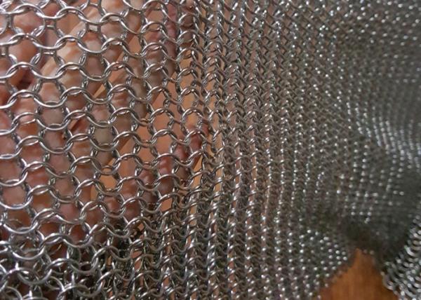 Window Treatment Stainless Steel Ring Mesh Curtains , Metal Chainmail Mesh