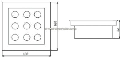 990LM 9 Watt RGB Rectangle Underground Lamp for Decorative