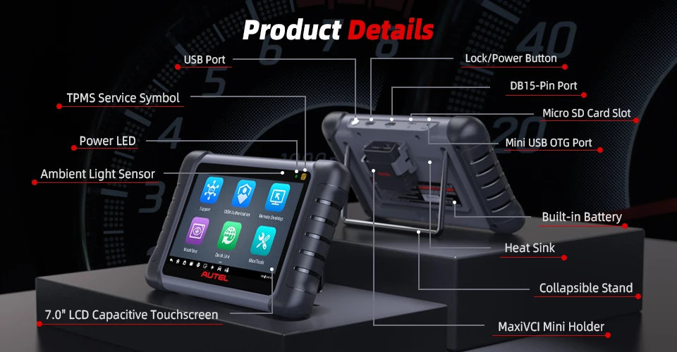 Diagnostic Tools Autel MK808S Car Diagnosis Bi-Directional Control Automotive Scanner IMMO Key Coding PK MX808S MK808BT