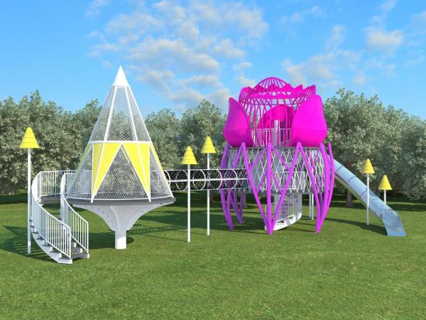 20 Meters Outdoor Childrens Climbing Equipment Weatherproof Custom Play