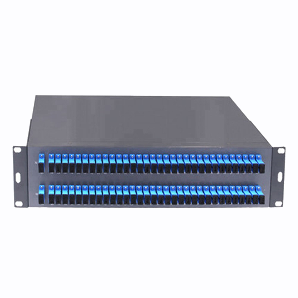 19 Inch 1U Fiber Optic Splitter Chassis With Connector 1x64 SC APC PLC