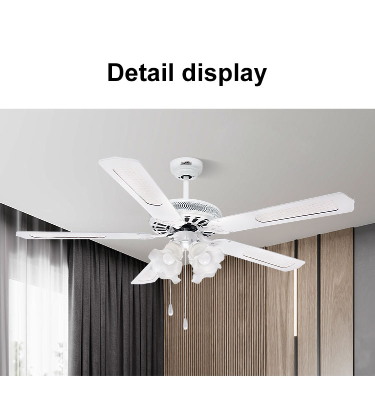 Add a Touch of Style to Your Space with this 52 Inch 5 Blade AC LED Ceiling Fan White