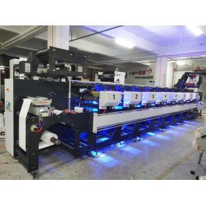 High Speed Automatic 8 Color Flexo Roll To Roll Sticker Lable Printing Machine