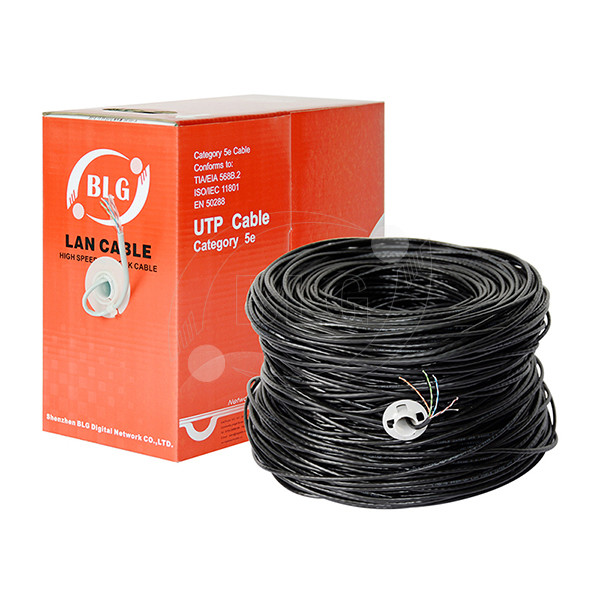 Outdoor Wiring Cat5e Lan Cable 0.51mm OFC Ethernet FTP Foil Shielded With Steel Messenger