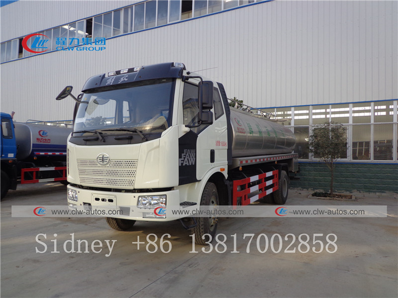 FAW 4X2 8cbm Stainless Steel Fresh Milk Tanker Truck