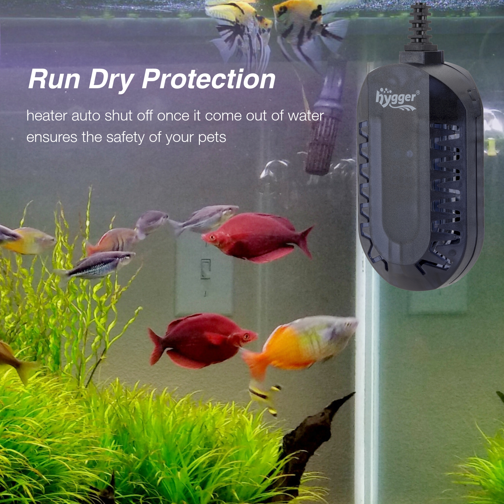 For 50W diving digital display small fish tank heating thermostat with external controller and built in thermometer