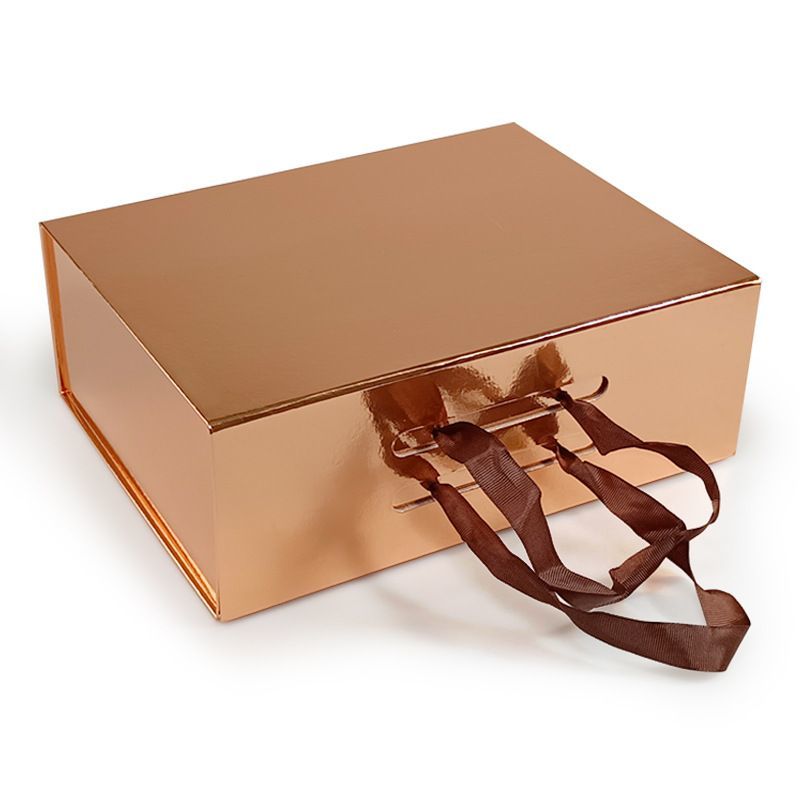 Foldable Rigid Cardboard Cosmetics Makeup Jewelry Clothes Magnetic Folding Closure Shopping Black Paper Gift Packaging Packing Box for Watch Wedding Party