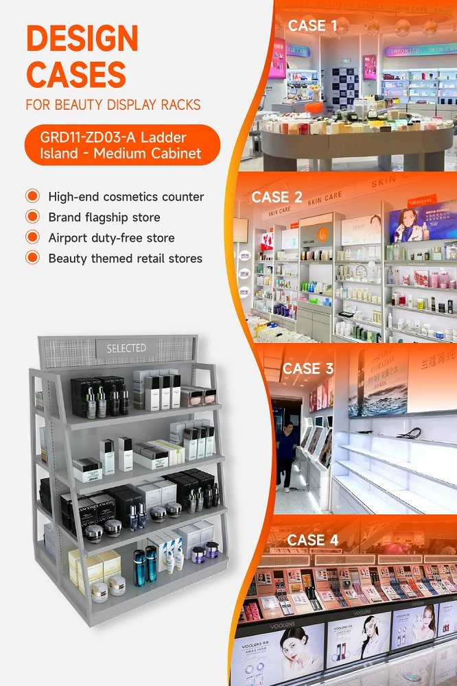 GDR11-ZD03-A Mall Boutique Display with LED Light Strips and T-Pillars and Power Tracks for Retail Stores