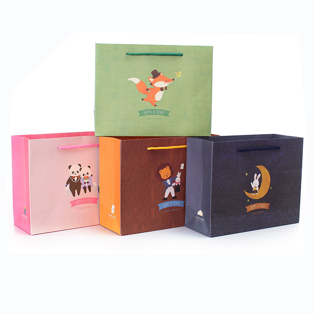 Exquisite Hand Length Handle Sealing Cardboard Luxury Multicolor Printing Bags