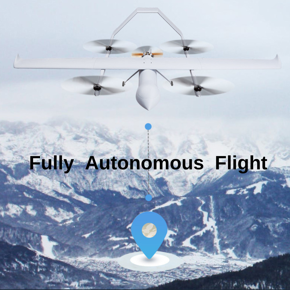 6/12/24 Hours Oil Electric Hybrid VTOL Fixed Wing Security UAV With Thermal Camera Pod HX4HFW460