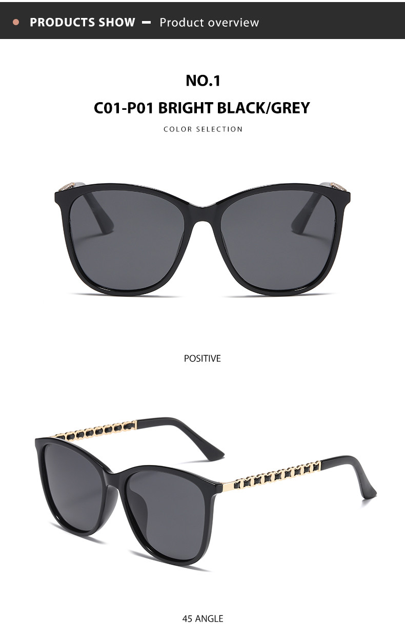 Women'S Large Metal Sunglasses Anti Ultraviolet Anti Reflective CE