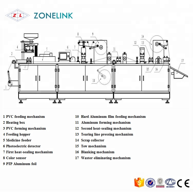 Automatic Tablet Blister Packing Machine 2400 Plates/H For Medication Honey