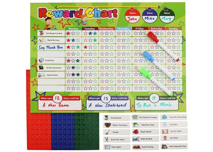 Custom 16" X 12" Magnetic Reward Chart Square Shape With OEM Acceptable