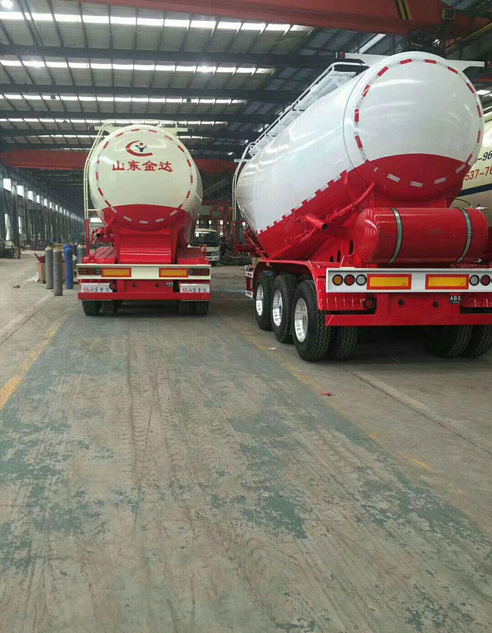 Carbon Steel Semi Truck Trailer / Powder Material Semi Flatbed Trailers