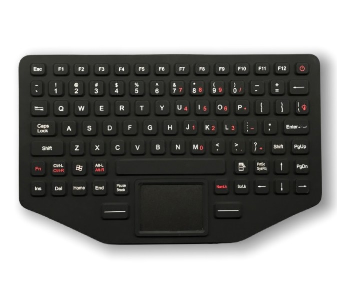 IP67 Waterproof dustproof Industrial Silicone Backlit Keyboard + TouchPad 390g USB Vehicle-use -40℃