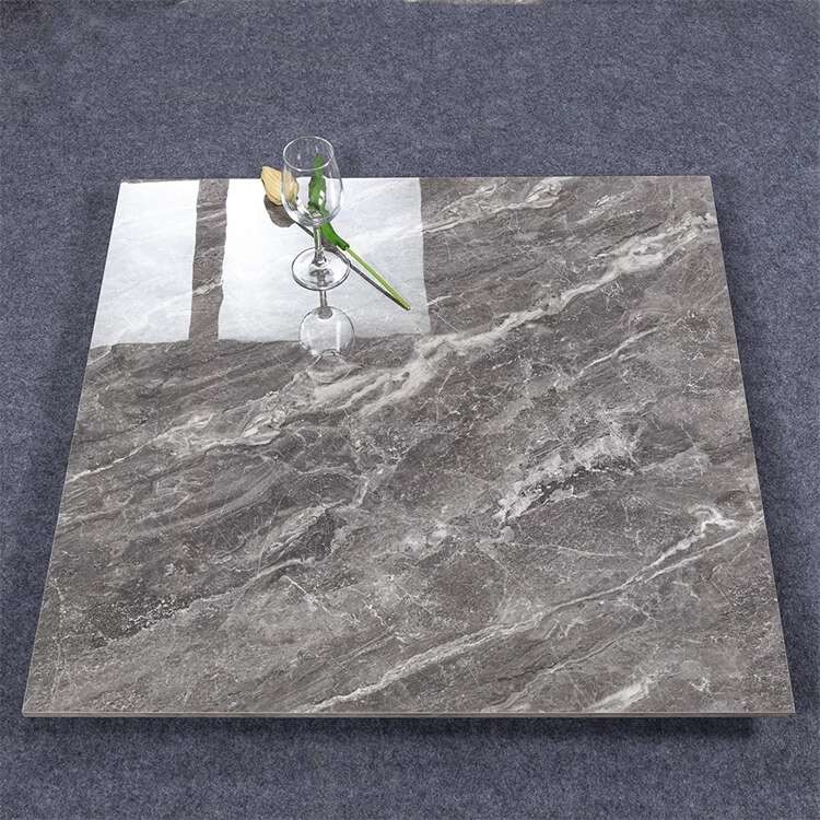Full Glazed Polished Large Slab Porcelain Floor Tiles Marble Grain