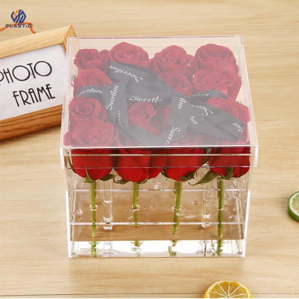Home Organization Flower Rose Acrylic Storage Box Easy Clean Customized