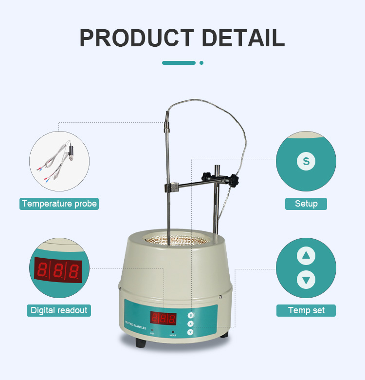 Lab Glass Heating Machine 500ml Magnetic Stirring Heating Mantle Continuous Stirring