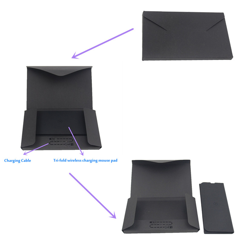 PU Leather Wireless Charging Mouse Pad Foldable Multifunctional