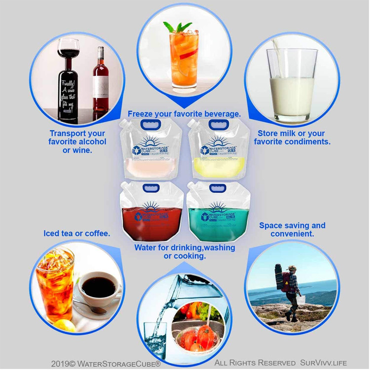 Premium 55 Microns Plastic Liquid Spout Bag Collapsible For Camping
