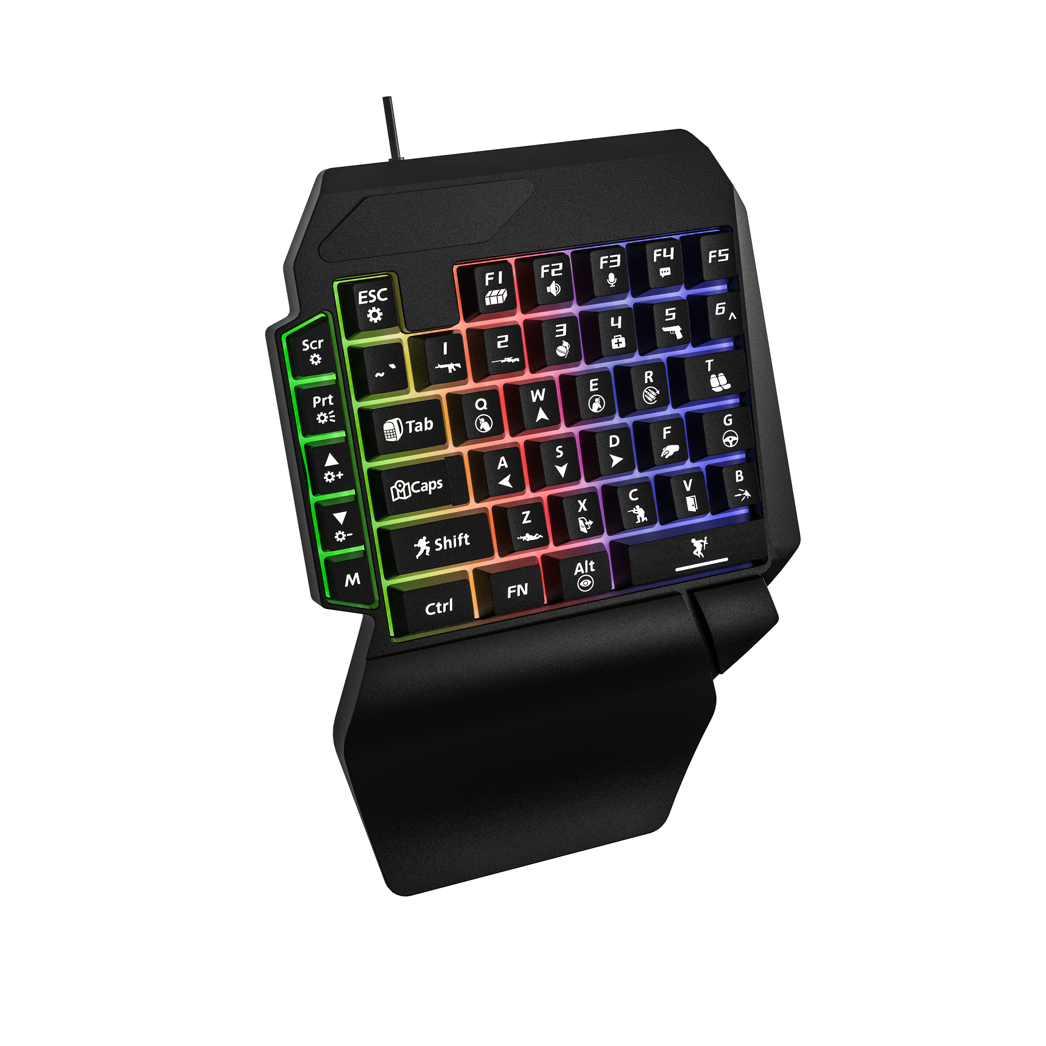 40-key Gaming Keyboard For One-handed Use Compact Design For FPS And RTS Gamers