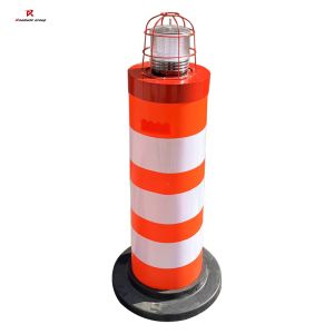 1100MM PE Plastic Traffic Barrel Drum with Rubber Base for Road Safety and Traffic Crash Protection