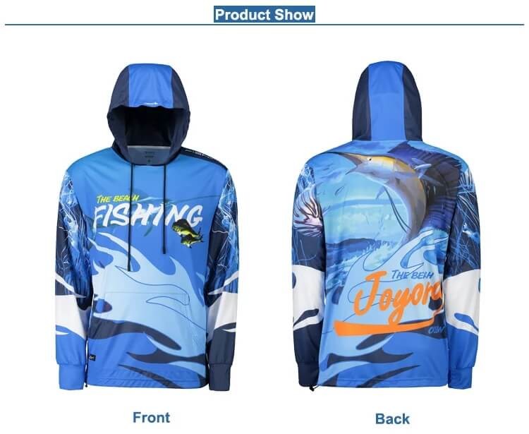 Long Sleeve Custom Fishing Jerseys Lightweighted High Elasticity Keep Warm