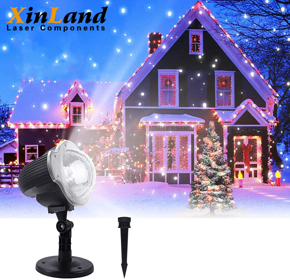ABS Snowflake Indoor Outdoor Holiday Lights Remote Control White Snow Night Light