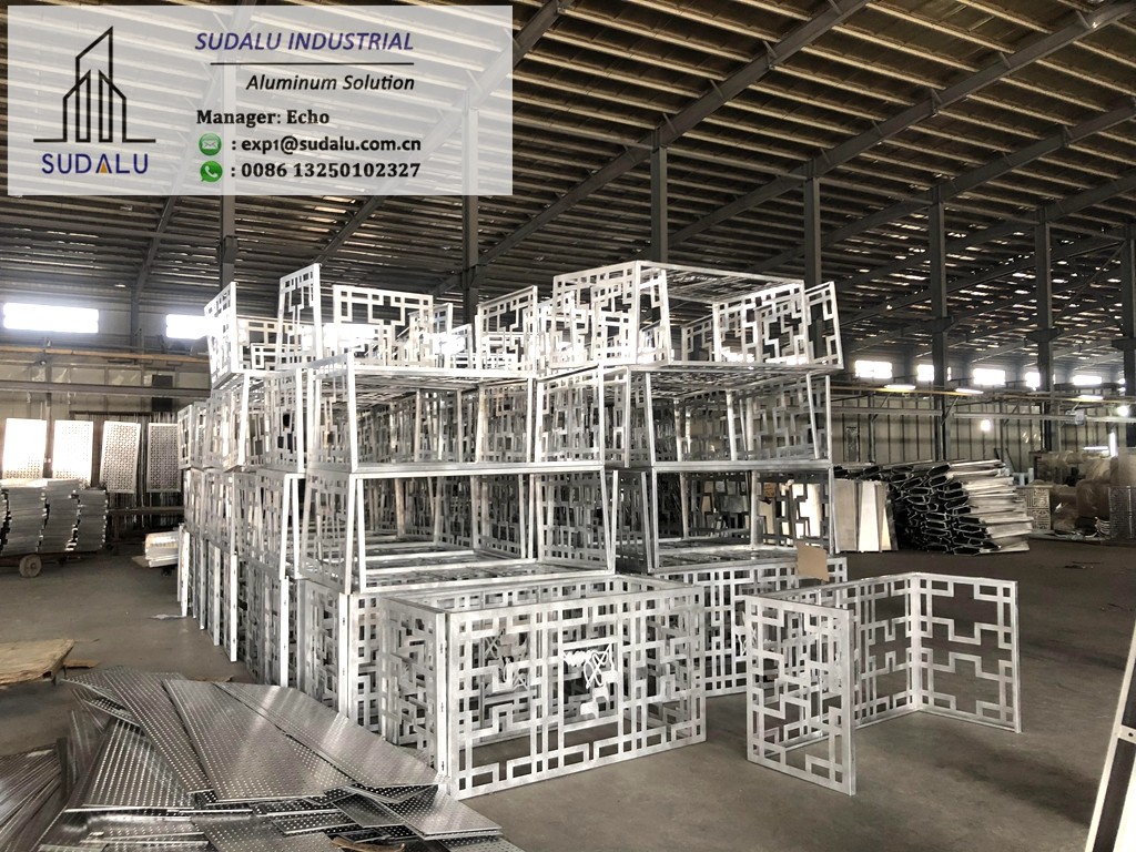 SUDALU Customized Sizes Aluminum Panel CNC Curvel Cut Air Condition Decorative Panel Aluminum Perforated Panel