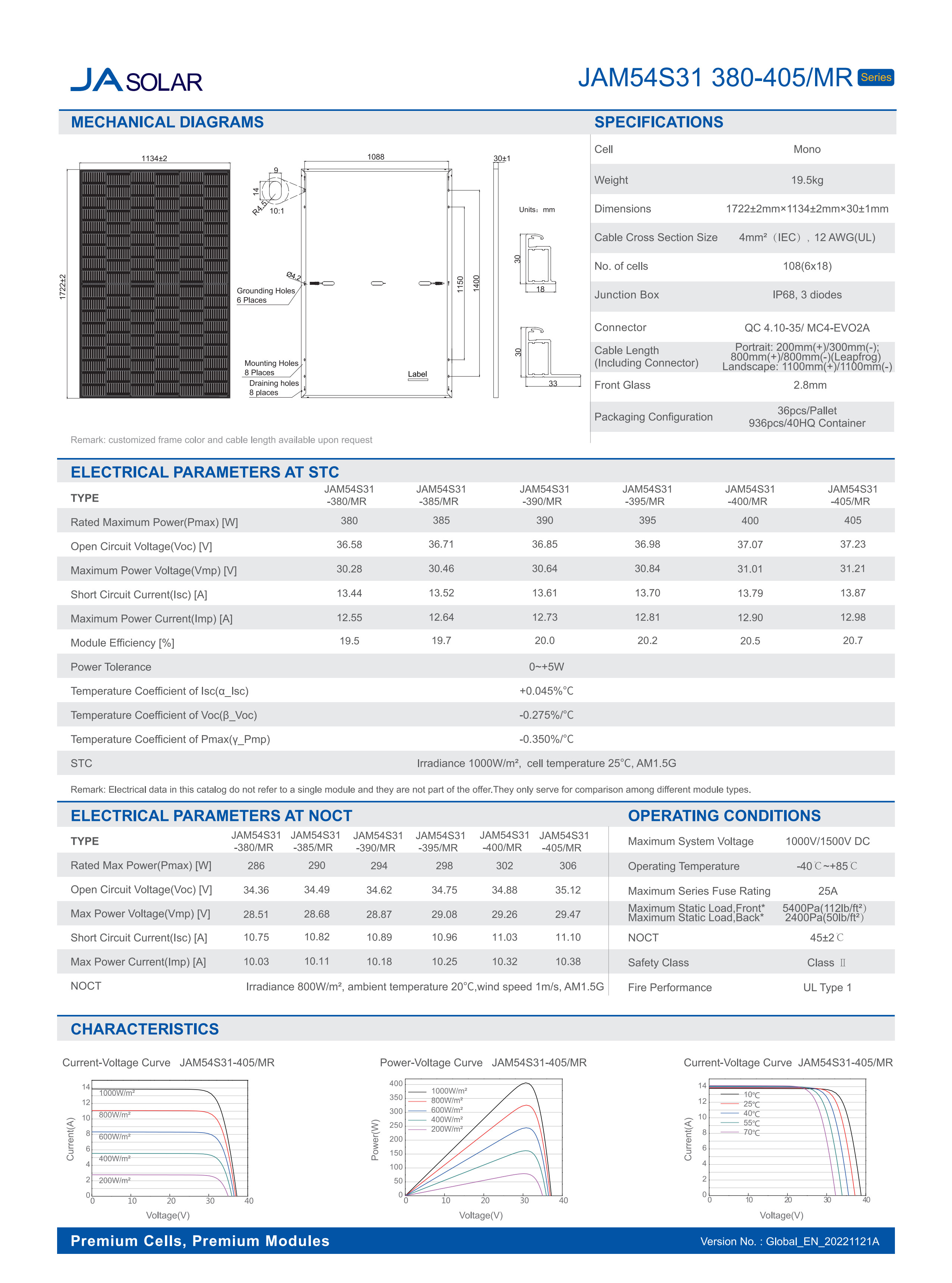 PERC 108 Cells MBB Ja Solar Panels JAM54S31 380W 380wp 385W 390W 395W 400W 405W 460W 460wp In Eu Warehouse