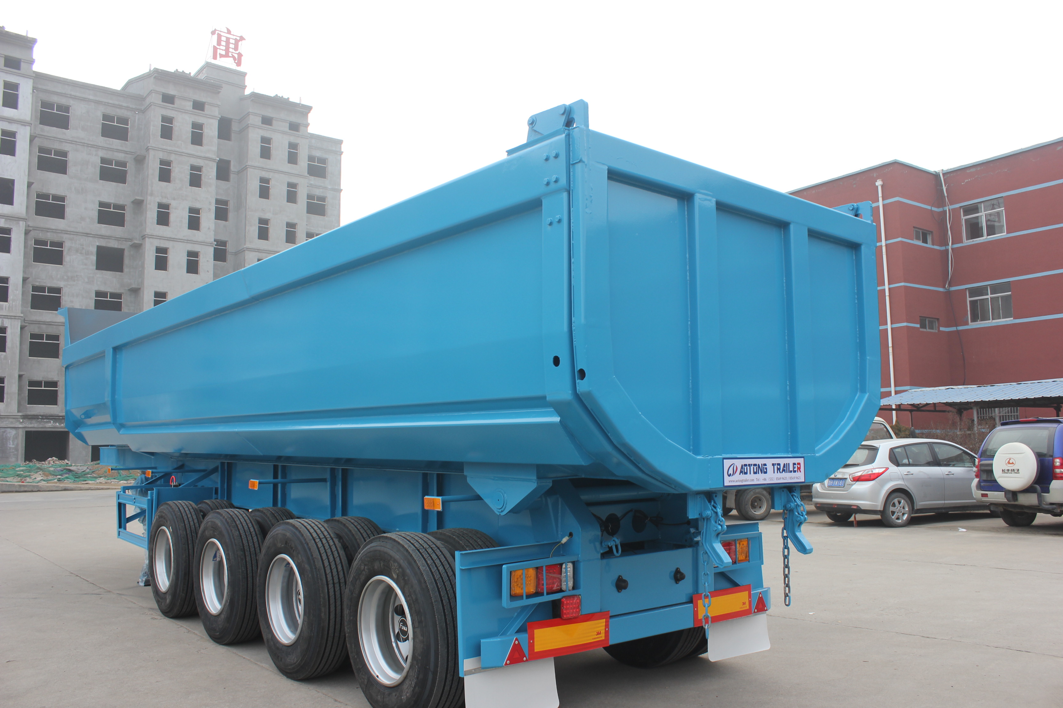 100 Tons Double Axles U Shaped End Rear Tipper Dumper Semi Truck Trailer for in Market