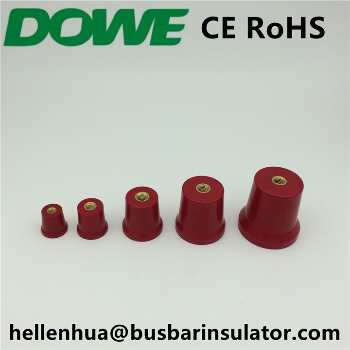 hot sale conical busbar support M10x60mm red colour used for green car