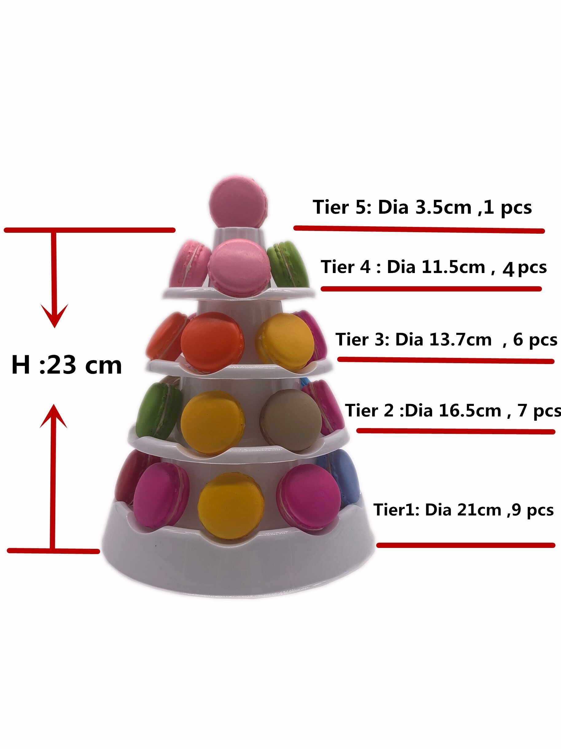 APET Blister 5 Tier Macaron Stand Laduree Macaron Display Tower