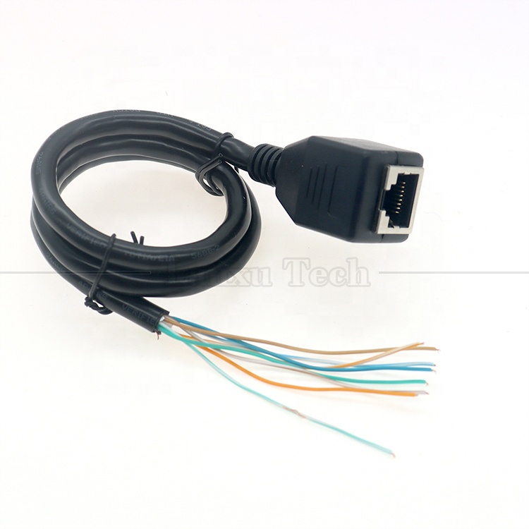High Quality Network Ethernet Cta6 26AWG RJ45 8p8c Female Socket to Open Tinned Bare Wires End Cable
