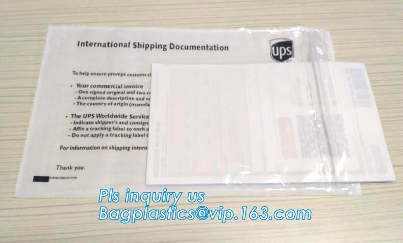 PP film 178*140mm invoice enclosed packing list envelopes, DHL Shipping pockets for waybill, A4 size plastic packing lis