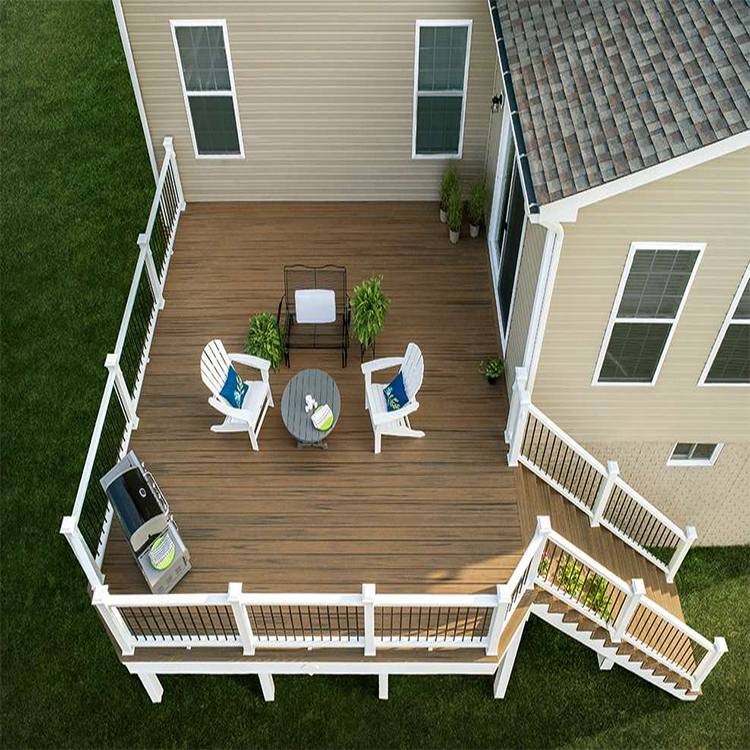 Waterproof Eco-friendly PVC Co-extrusion Wood Plastic Composite Decking Flooring