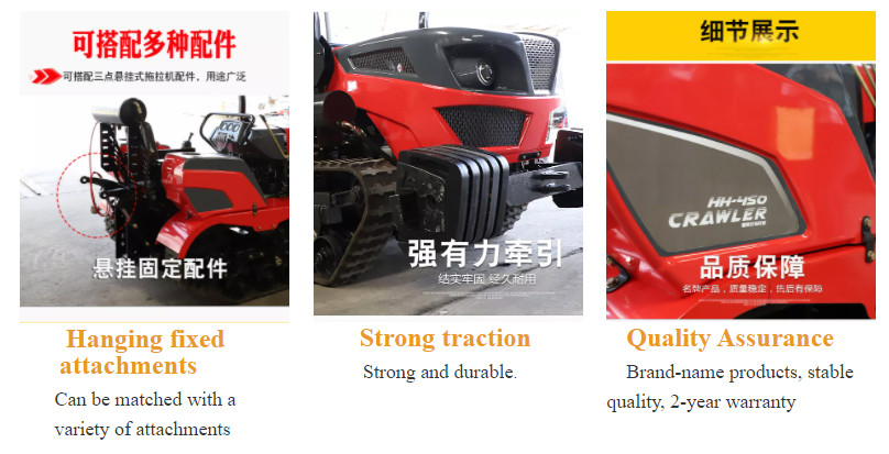 Agricultural Crawler Farm Tractor Rubber Track Mini Power Tiller