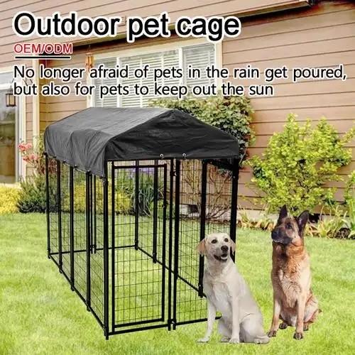 4ftx6ftx6ft Outdoor Dog Kennel Heavy Duty Dog Cage Pet House Galvanized Steel