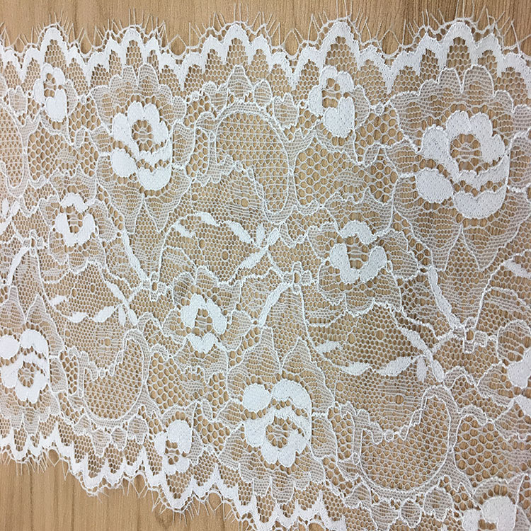 15 cm Underwear Strench Lace Border Eyelash lace edge with ivory black color in stock
