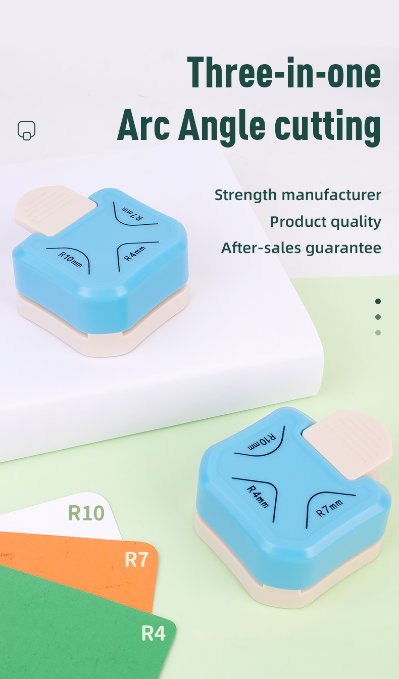 Customized Colorful Mini Paper Corner Hole Punch 3 in 1 for DIY Scrapbook Embellishments