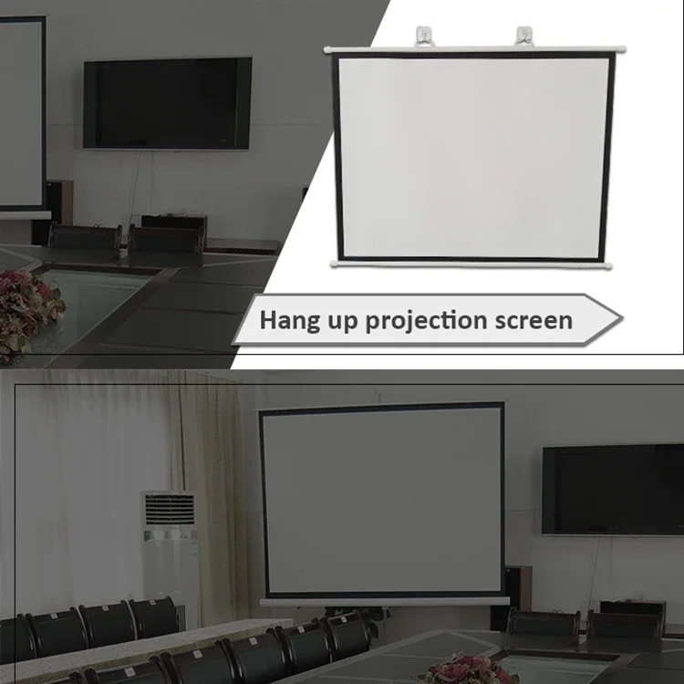 Simple Hanging HD Home Warp Knitting Projection Screen 16:9 100" Inch